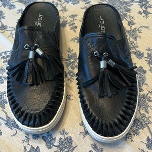 J/SLIDES Size 9.0 Andie Mule Leather
Sneakers Black Tassel